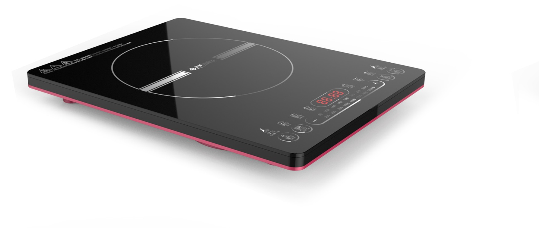 New design induction cooker skin touch control black crystal plate intelligent induction cooker