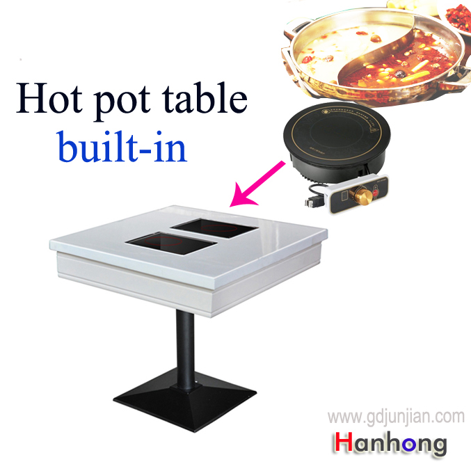 Restaurant Tables with Grill, restaurant hot pot table marble top