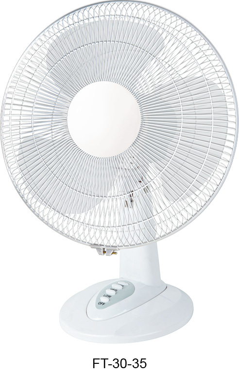 12"white color table fan with concise design