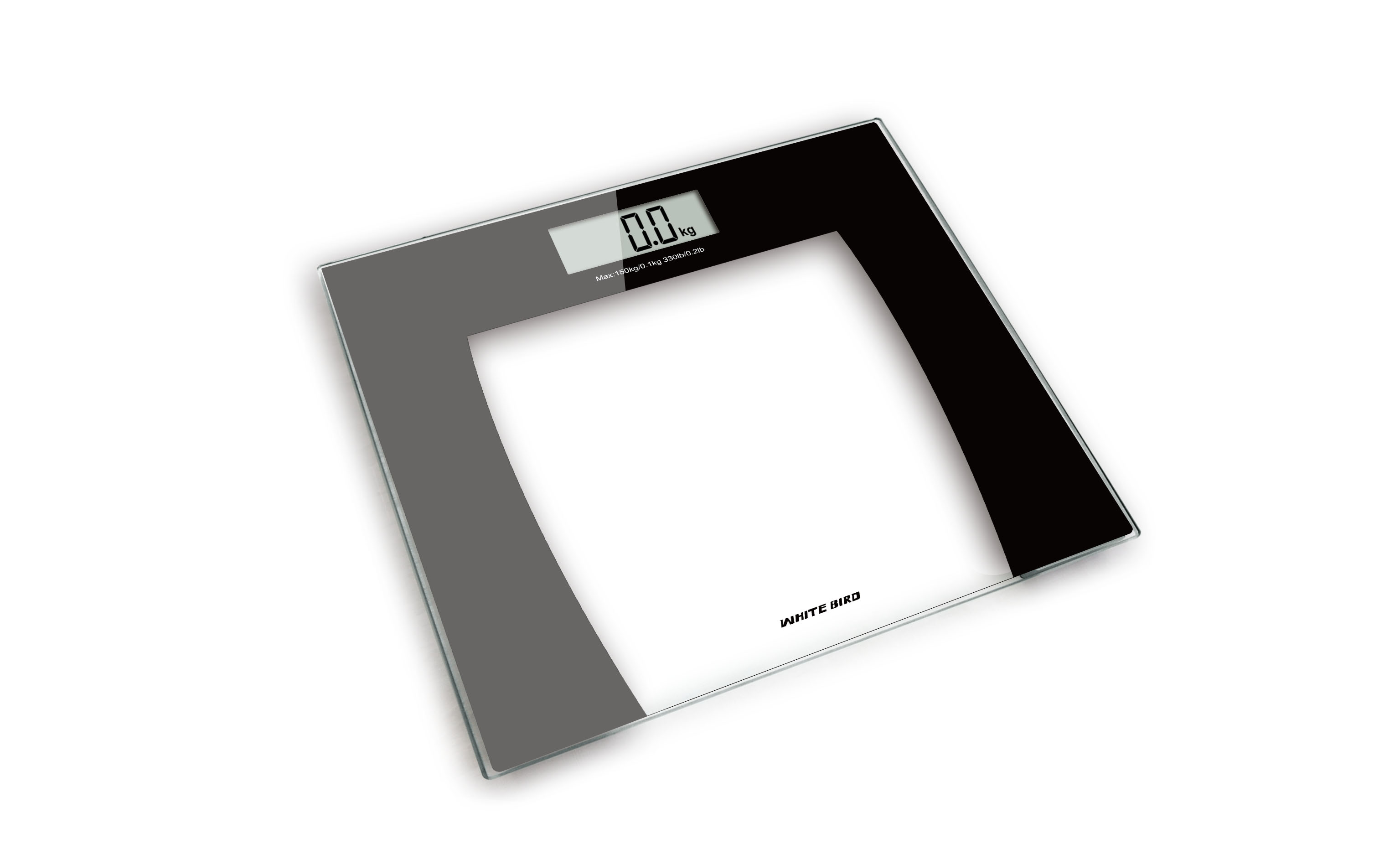 6mm tempered glass bathroom scale 150KG LCD display