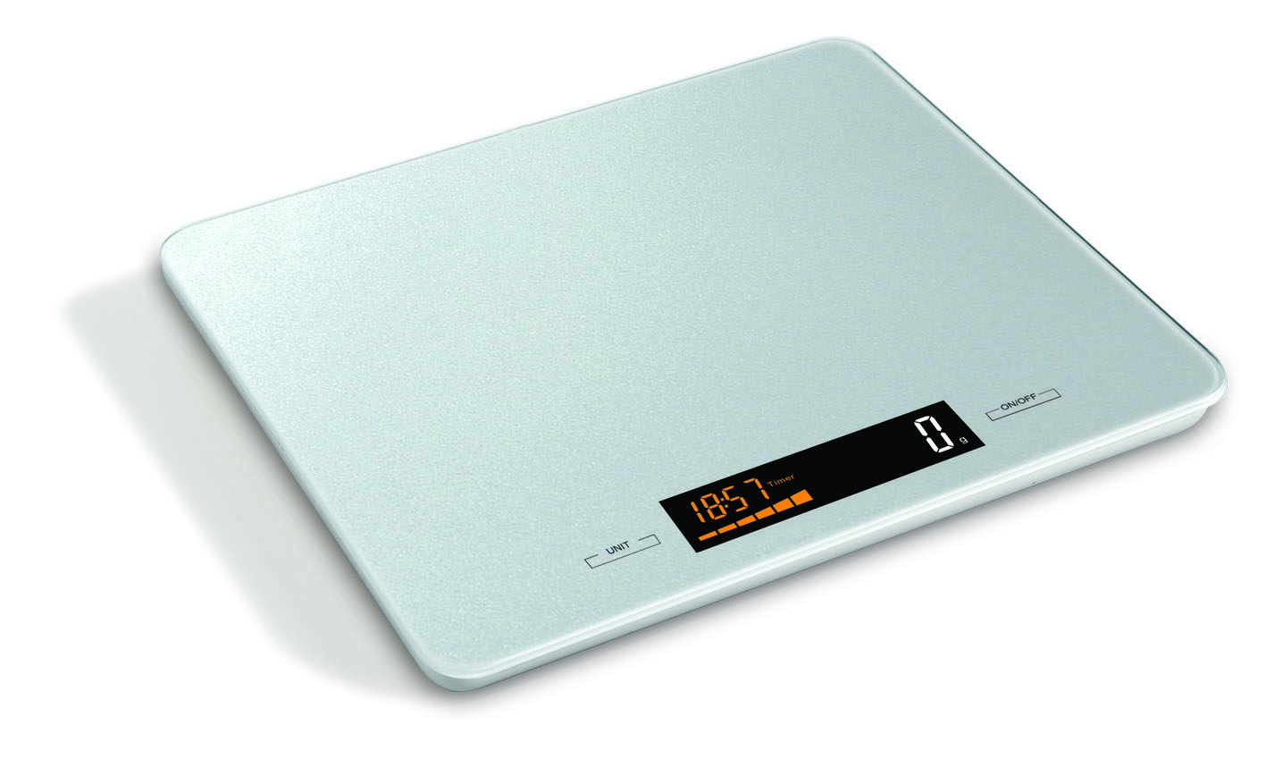 Glass kitchen scale with safty tempered glass surface easy to clean