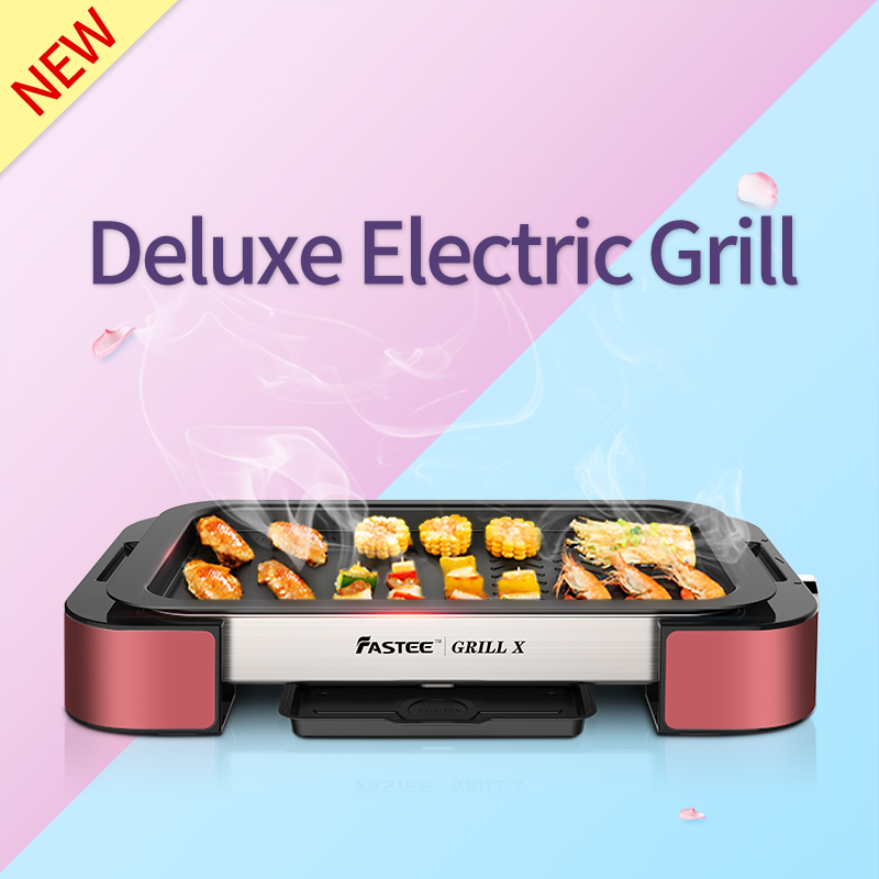 Electric grill and BBQ griddle with non-stick coating