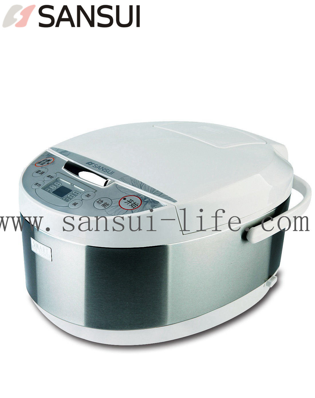 SANSUI CFXB40-70L Intelligent, Grey&Pink color to choose, square rice cooker, with 3C certification