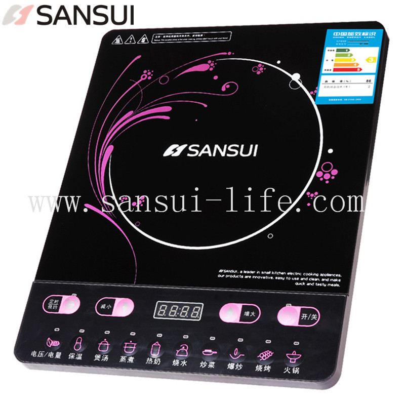 SANSUI SC-2008 Flat Induction Cooker，for cook, BBQ, for warm, 2000W power, with 3C certification