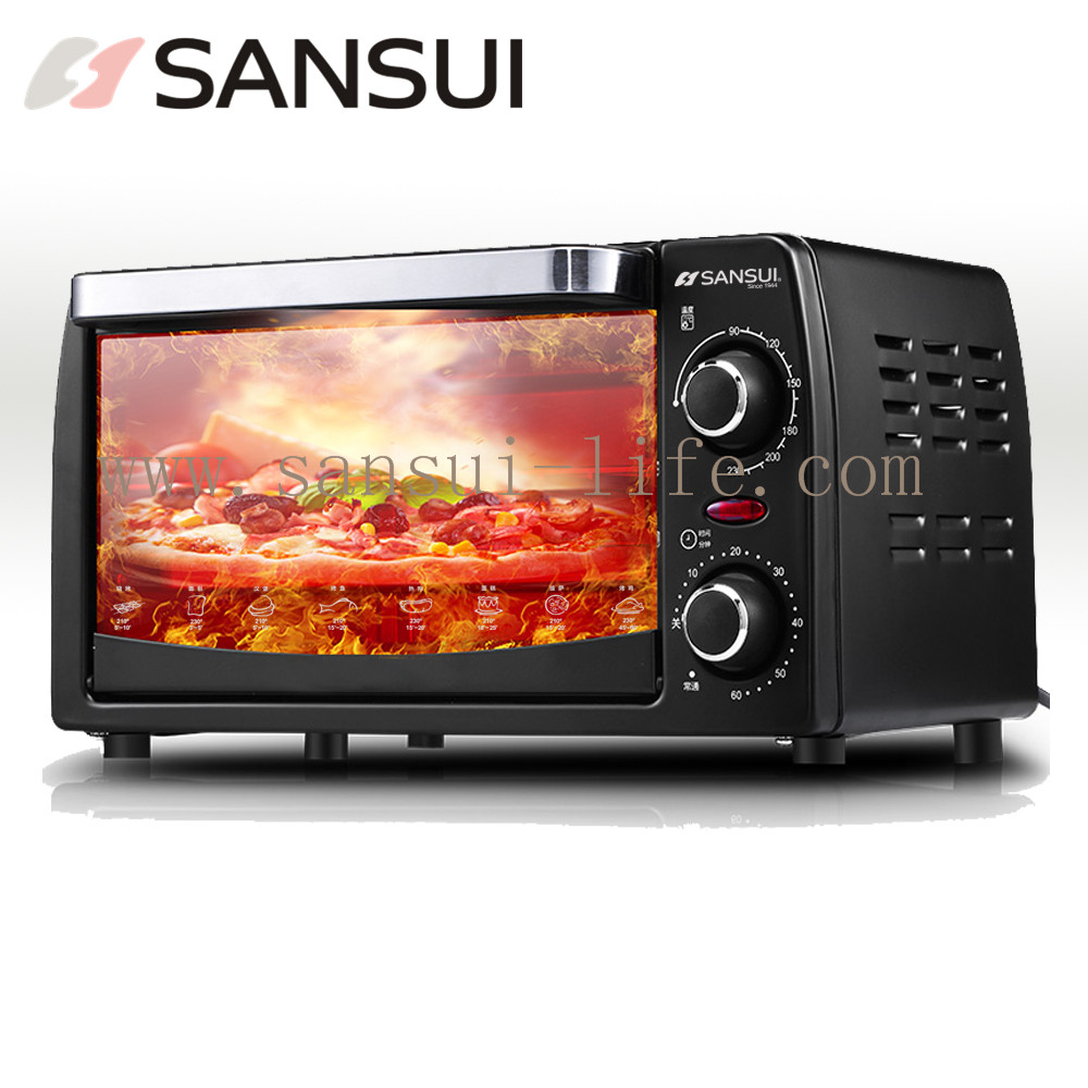 SANSUI Mini KM009G-BC Multifunction Electric oven,black, stainless steel, for BBQ&cake, with 3C