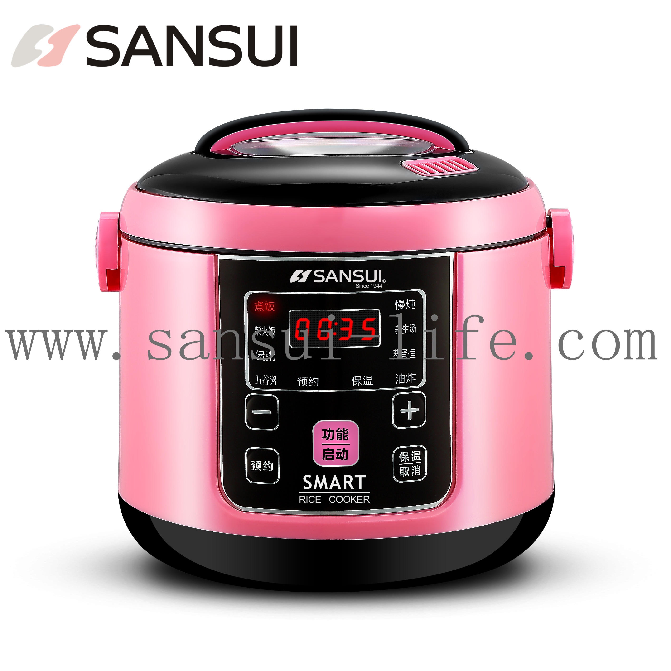 Mini rice cooker，beautiful color，400W low power rate，couple people fitting rice cooker，with 3C