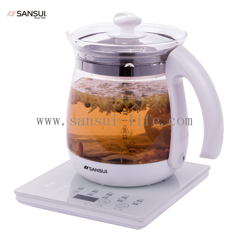SANSUI touch-sensitive glass plate, beautiful intelligent Health-care food maker/Glass Tea Kettle