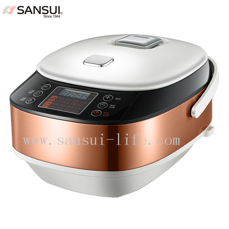Intelligent square large-screen display, 24-hour reservation, brushed steel shell; rice cooker